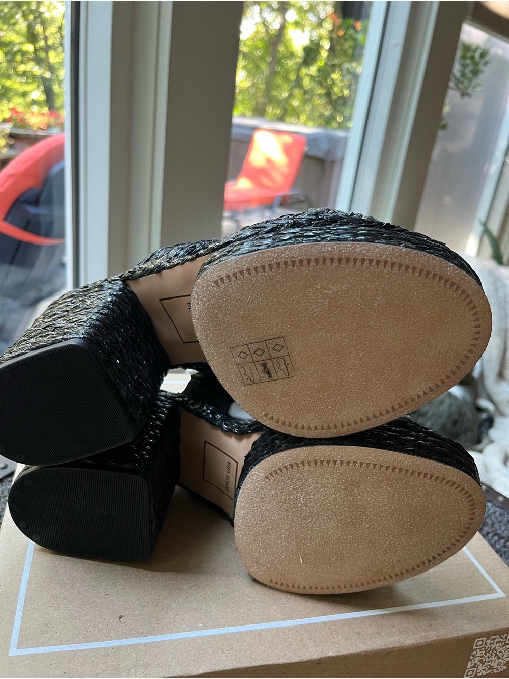 DOLCE VITA LATOYA RAFFIA PLATFORM SANDALS BLACK 9 - Picture 11 of 11
